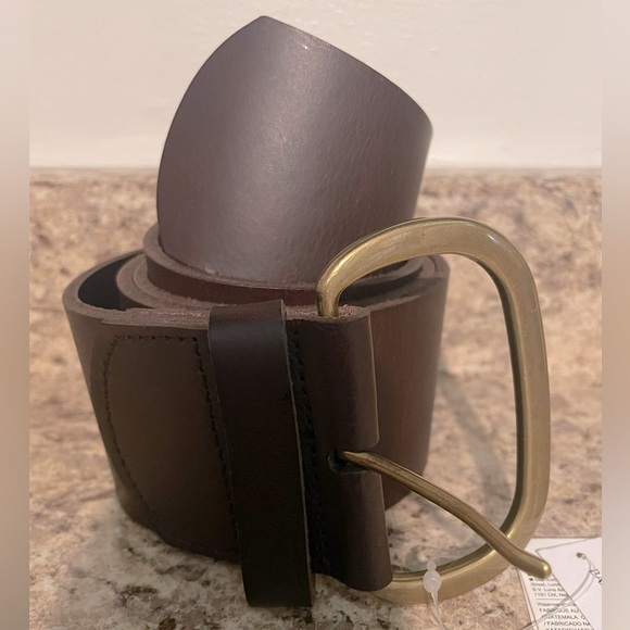 Banana Republic Chocolate Brown Belt with Brass tone Buckle - Picture 2 of 7